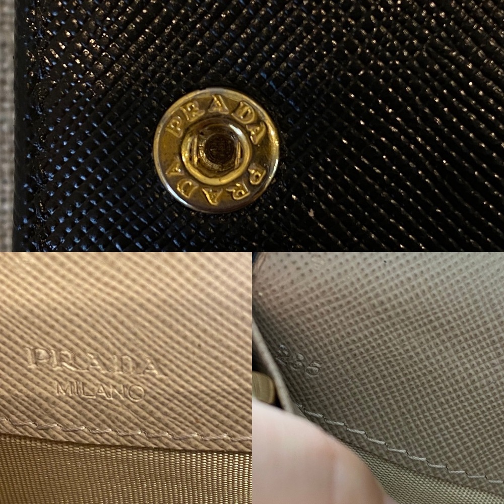 ❌SOLD❌ PRADA Saffiano Leather Flap Wallet on Chain - Picture 3 of 8